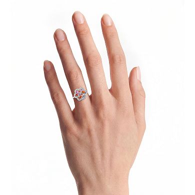 PRIMROSE Sterling Silver Cubic Zirconia Flower Ring