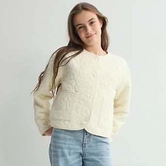 Girls SO® Plus Size Snap Front Quilted Jacket