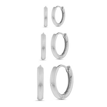Aquamir Waterproof 3-Pair Hoop Earring Set