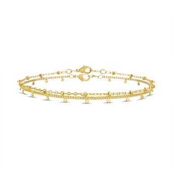 Aquamir Layered Beaded Chain Anklet Duo Set