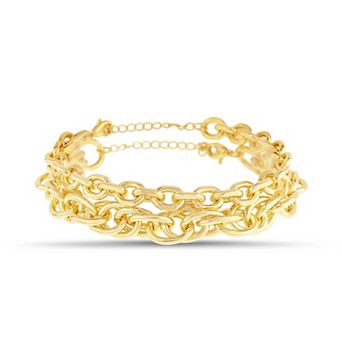 Aquamir Gold Tone Waterproof Chunky Chain 2 pc Bracelet Set