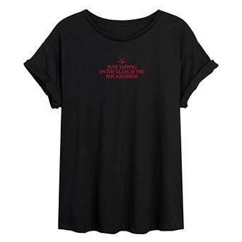 Juniors' Busy Tapping On The Glass At The Boy Aquarium Hockey Oversized Tee