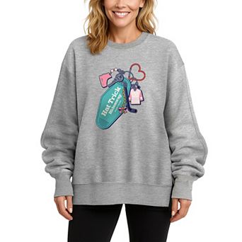 Women's Hat Trick Hideaway Hockey Oversized Fleece Crew Sweatshirt