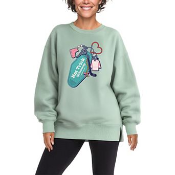 Women's Hat Trick Hideaway Hockey Oversized Fleece Crew Sweatshirt