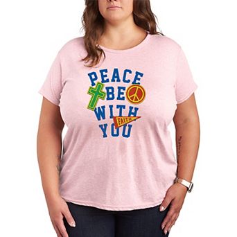 Plus Size Peace Be With You Short Sleeve Graphic Tee