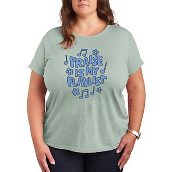 Plus Size Praise Is My Playlist Graphic Tee