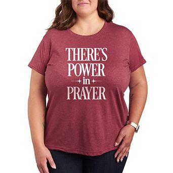 Plus Size There's Power In Prayer Graphic Tee