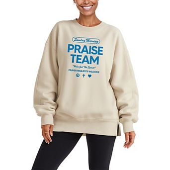 Women's Sunday Morning Praise Team Oversized Fleece Crew Sweatshirt