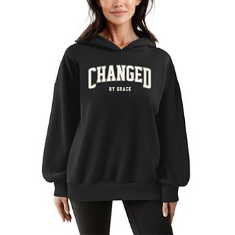 Women's Changed By Grace Collegiate Oversized Fleece Crew Sweatshirt