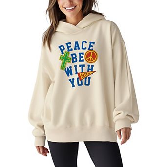 Women's Peace Oversized Fleece Hoodie Sweatshirt