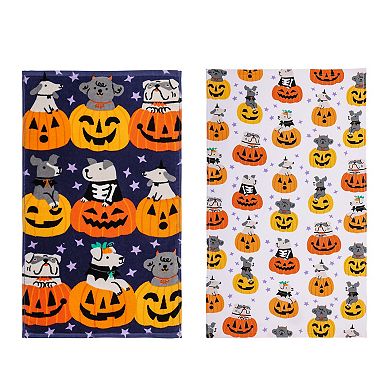 Celebrate Together™ Halloween 2-Piece Pumpkin Pups Kitchen Towel Set