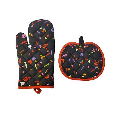 Celebrate Together Halloween 2-Piece Oven Mitt & Pumpkin Pot Holder Set
