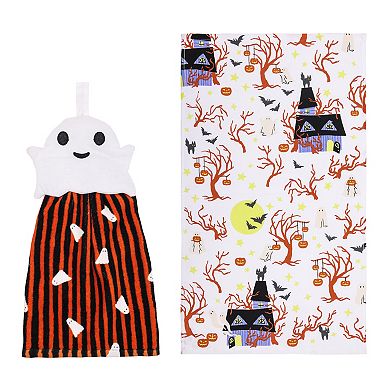 Celebrate Together™ 2-Piece Ghost Tie Top Kitchen Towel Set