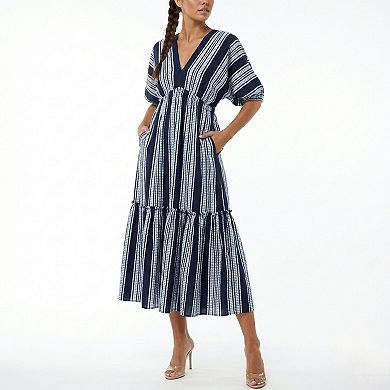 Women's Taylor Printed V-Neck Dolman Sleeve Dress