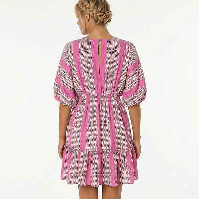 Women's Taylor Dolman Sleeve Smocked Waist Short Dress