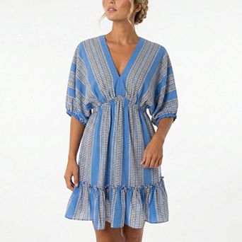 Women's Taylor Dolman Sleeve Smocked Waist Short Dress