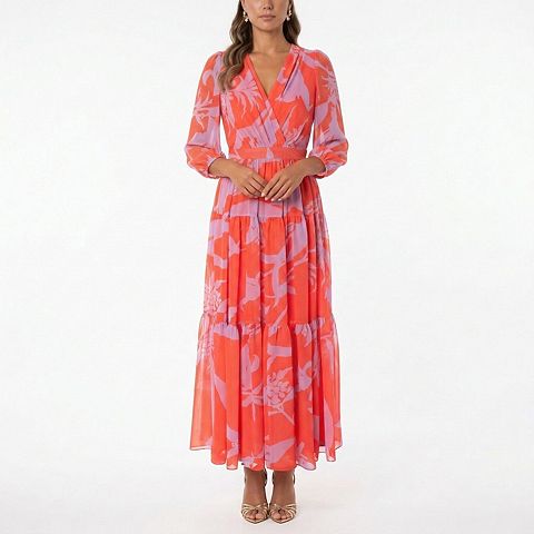 Женские платья Taylor Women's Taylor V-Neck Tiered Maxi Dress