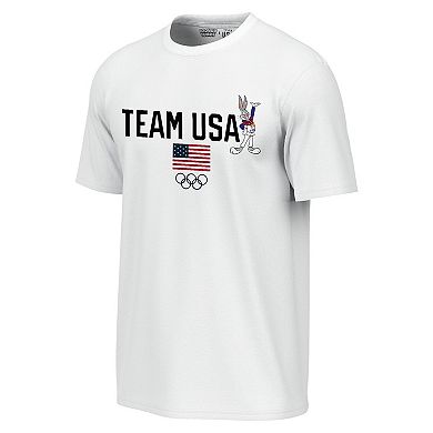 Men's Outerstuff White Team USA x Looney Tunes Skate Rush T-Shirt