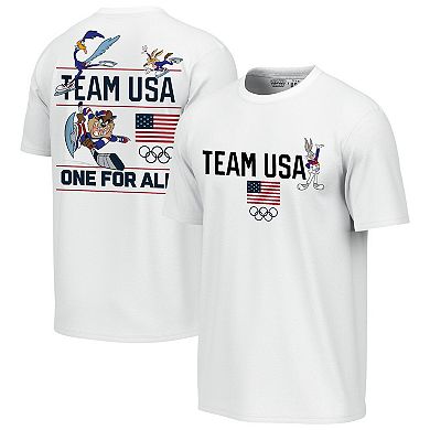 Men's Outerstuff White Team USA x Looney Tunes Skate Rush T-Shirt