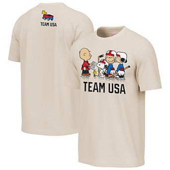 Men's Outerstuff Cream Team USA x Peanuts Team Hustle T-Shirt