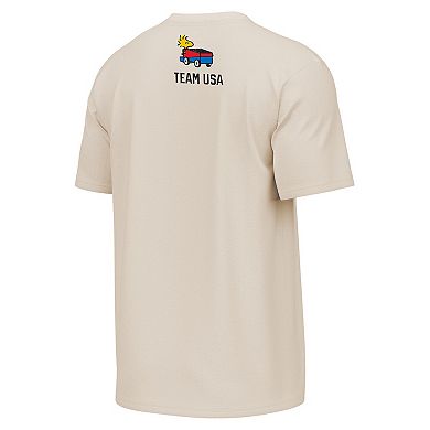 Men's Outerstuff Cream Team USA x Peanuts Team Hustle T-Shirt