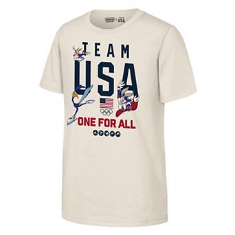 Youth Outerstuff Cream Team USA x Looney Tunes Winter Sport Fun T-Shirt