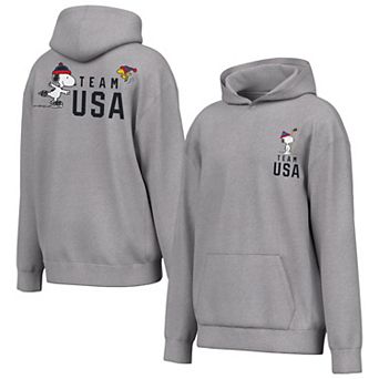 Men's Outerstuff Heather Gray Team USA x Peanuts Team Spirit Hoodie