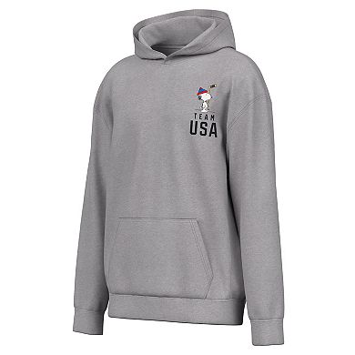 Men's Outerstuff Heather Gray Team USA x Peanuts Team Spirit Hoodie