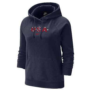 Women's Nike Navy Team USA Snow Varsity Raglan Tri-Blend Hoodie