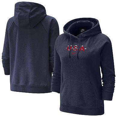 Women's Nike Navy Team USA Snow Varsity Raglan Tri-Blend Hoodie