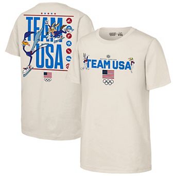 Youth Outerstuff Cream Team USA x Looney Tunes Chased T-Shirt