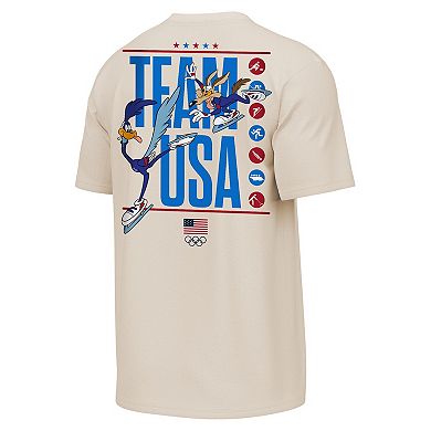 Men's Outerstuff Cream Team USA x Looney Tunes Chased T-Shirt
