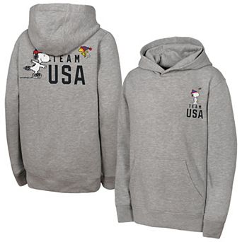 Youth Outerstuff Heather Gray Team USA x Peanuts Spirit Hoodie
