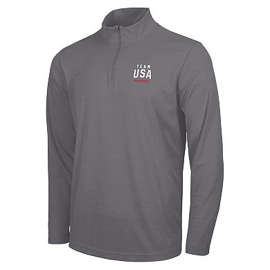 Men's Nike Gray Team USA Milano Cortina 2026 Winter Olympics Intensity Dri-FIT Quarter-Zip Pullover