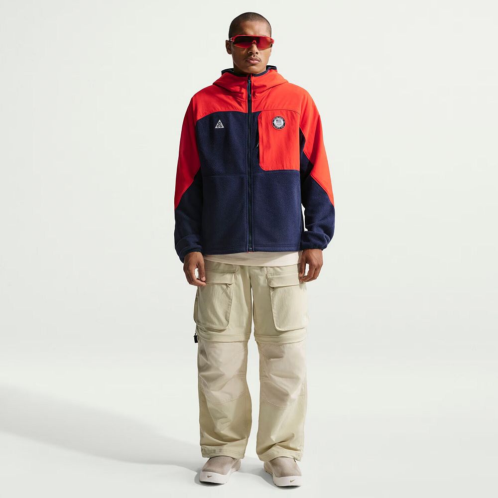 Men's Nike ACG Navy Team USA Polartec Wolf Tree Full-Zip Hoodie
