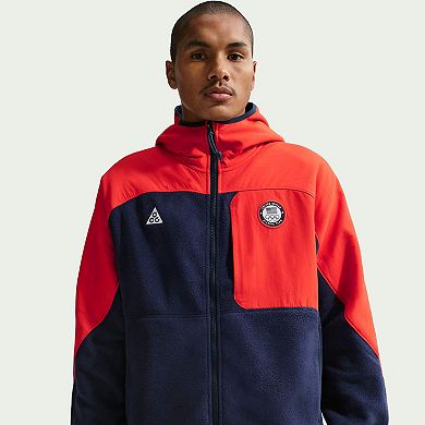 Men's Nike ACG Navy Team USA Polartec Wolf Tree Full-Zip Hoodie