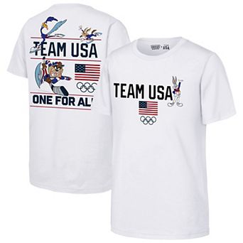 Youth Outerstuff White Team USA x Looney Tunes Skate Rush T-Shirt