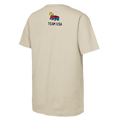 Youth Outerstuff Cream Team USA x Peanuts Team Hustle T-Shirt