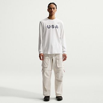 Men's Nike ACG White Team USA Dri-FIT Primary Logo Long Sleeve T-Shirt