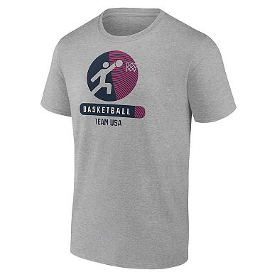 Men's Heather Gray USA Basketball Radiating Victory T-Shirt