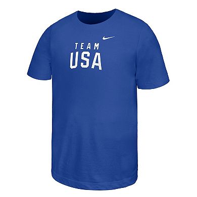 Youth Nike Royal Team USA Wordmark T-Shirt
