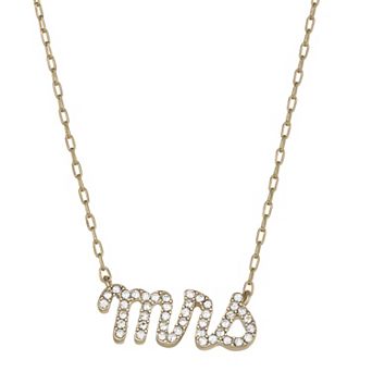 You're Invited Gold-Tone Mrs. Pendant Necklace