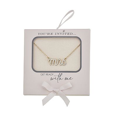 You're Invited Gold-Tone Mrs. Pendant Necklace