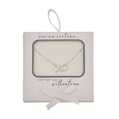 You're Invited Silver-Tone Simulated Gemstone XO Pendant Necklace
