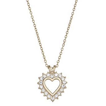 You're Invited Gold-Tone Simulated Gemstone Heart Pendant Necklace