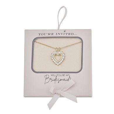 You're Invited Gold-Tone Simulated Gemstone Heart Pendant Necklace