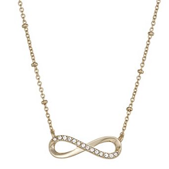 You're Invited Gold-Tone Simulated Gemstone Infinity Pendant Necklace