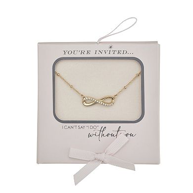 You're Invited Gold-Tone Simulated Gemstone Infinity Pendant Necklace