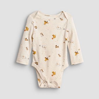 Baby Jumping Beans® Playing Dogs Long Sleeve Lapped Shoulder Bodysuit
