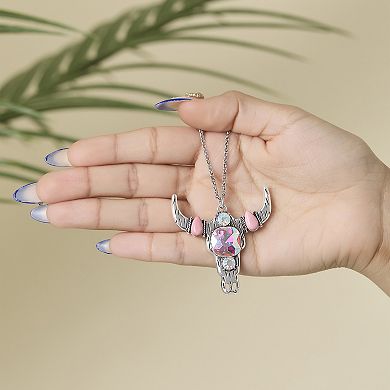 JS Jessica Simpson Layered Southwestern Horn Pendant and Beaded Necklace Set